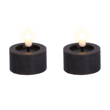 Lumineo LED theelicht - Grijs - Set van 2