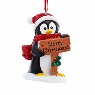 Kurt Adler kerstornament - Pinguïn - Merry Christmas