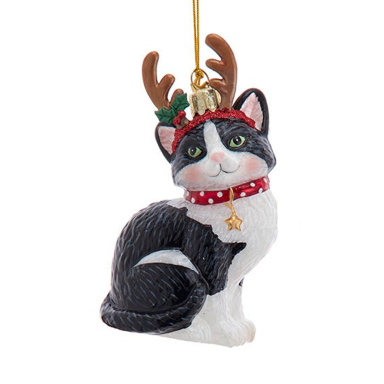 Kurt Adler kerstornament - Kat met gewei
