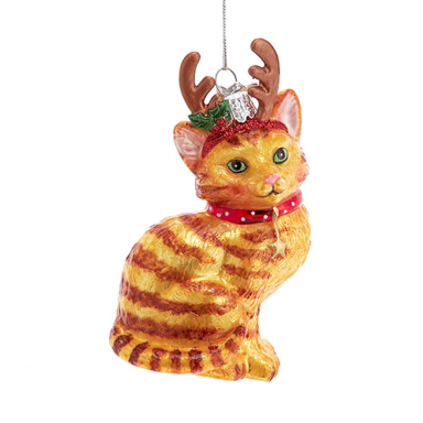 Kurt Adler kerstornament - Kat met gewei