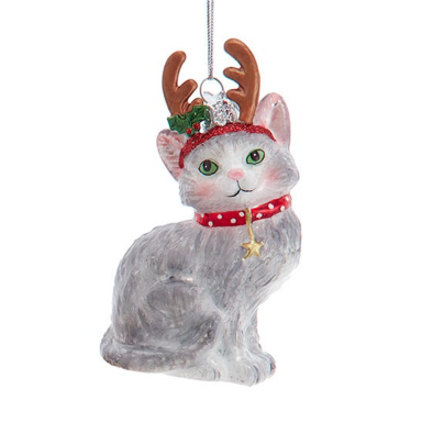 Kurt Adler kerstornament - Kat met gewei