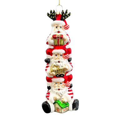 Kurt Adler kerstornament - Stapel met kerstmannen