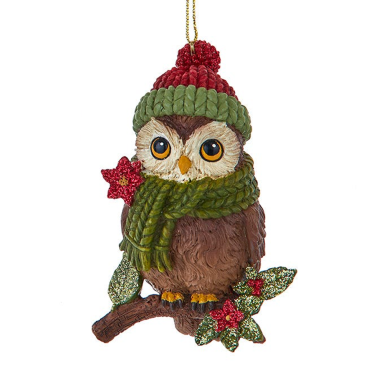 Kurt Adler kerstornament - Uil met sjaal