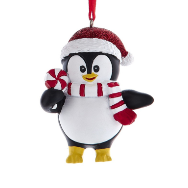 Kurt Adler kerstornament - Pinguïn met lolly