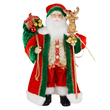 Goodwill kerstbeeld - Kerstman - Met scepter en cadeautjes
