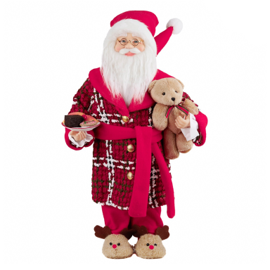 Goodwill kerstbeeld - Kerstman - Met teddybeer