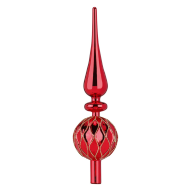 Inge Glas piek - Rood met gouden glitters