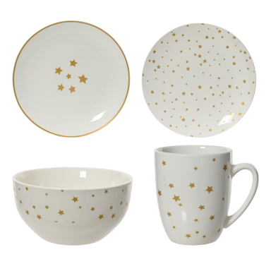 Decoris dinerset - Met sterren - Set van 16