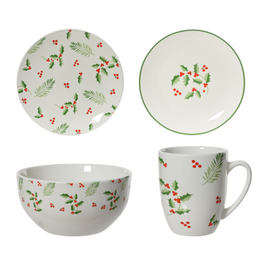 Decoris dinerset - Met hulsttakken - Set van 16