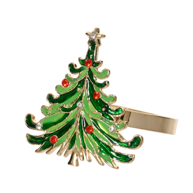 Decoris servetring - Kerstboom - Set van 4