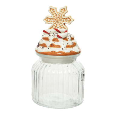 Decoris voorraadpot - Met gingerbread sneeuwvlok