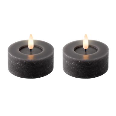 Lumineo LED theelicht - Grijs - Set van 2