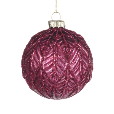Goodwill kerstbal - Met bladeren - 8cm