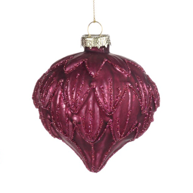 Goodwill kerstbal - Met bladeren - 8cm