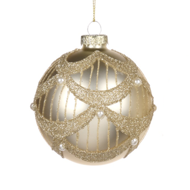 Goodwill kerstbal - Met parels - 8cm