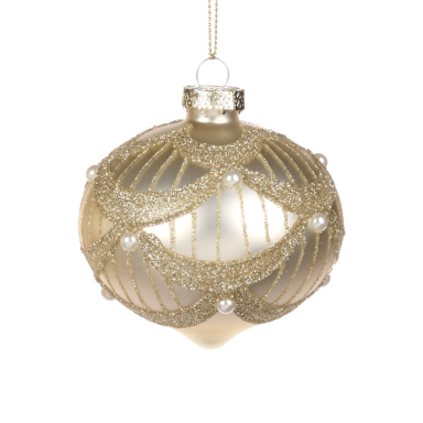 Goodwill kerstbal - Met parels - 8cm