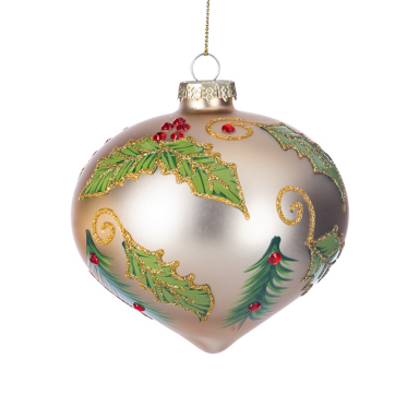 Goodwill kerstbal - Met hulst - 10cm