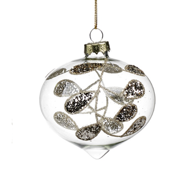 Goodwill kerstbal - Met mistletoe - 8cm