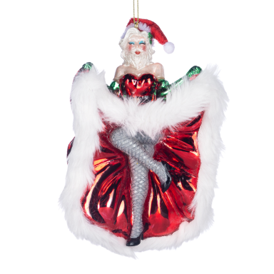 Goodwill kerstornament - Kerstman - Als drag queen