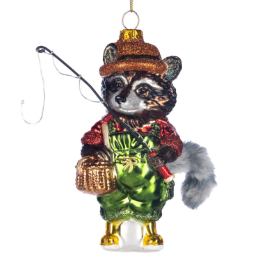 Goodwill kerstornament - Wasbeer met vishengel