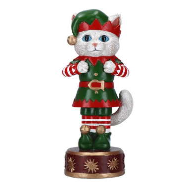 Timstor kerstbeeld - Kat als kerstelf