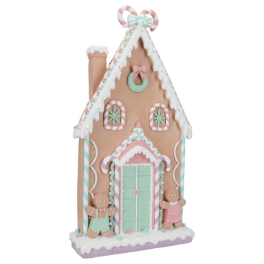 Timstor kerstbeeld - Gingerbread huis - Met LED