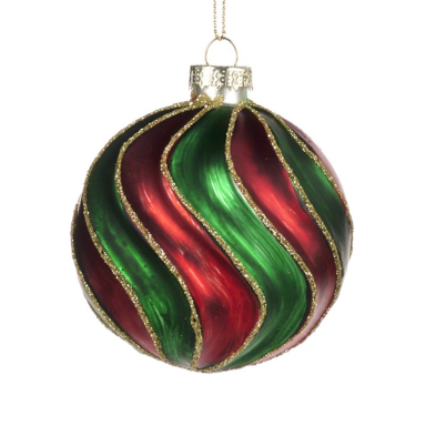Goodwill kerstbal - Met swirl - 8cm