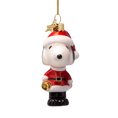 Vondels kerstornament - Snoopy - Met kerstmuts