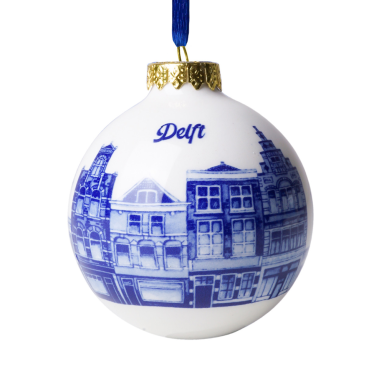 Heinen kerstbal - Delft