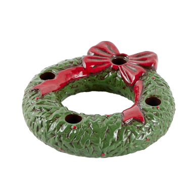 EDG kandelaar - Kerstkrans met strik