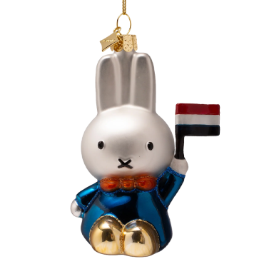 Vondels kerstornament - Nijntje met vlag
