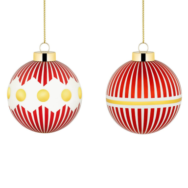 Alessi kerstbal - Delight - Rood - Set van 2
