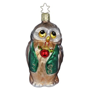 Inge Glas kerstornament - Uil