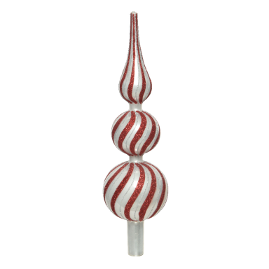 Decoris piek - Met rode glitter swirl