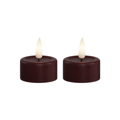 Deluxe Homeart LED theelicht - Bourgogne - Set van 2
