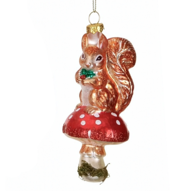 Goodwill kerstornament - Eekhoorn - Op paddenstoel