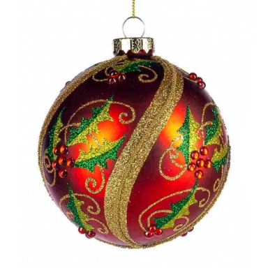 Goodwill kerstbal - Met hulsttakken - 11cm