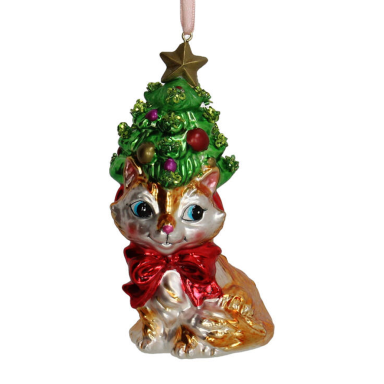 HD Collection kerstornament - Kat - Met kerstboom