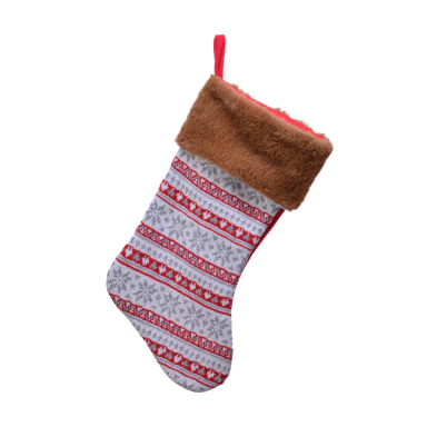 Decoris kerstsok - Met wollige rand