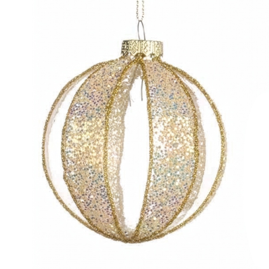 Goodwill kerstbal - Met strepen - 8cm