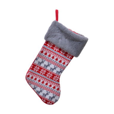 Decoris kerstsok - Met wollige rand