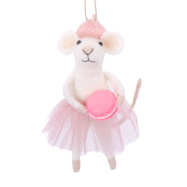 Sass & Belle kerstornament - Muis met macaron
