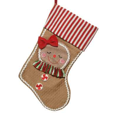 Decoris kerstsok - Met gingerbread poppetje