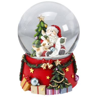Inge Glas sneeuwbol - Kerstman met kerstboom