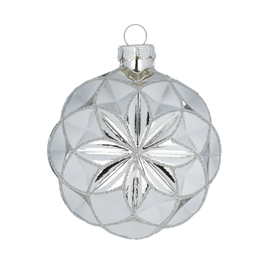 Holly & Jolly kerstbal - Met glitters - 8cm