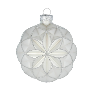Holly & Jolly kerstbal - Met glitters - 8cm