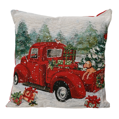 Decoris kerstkussen - Met truck