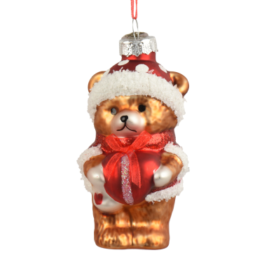Decoris kerstornament - Beer met paddenstoel