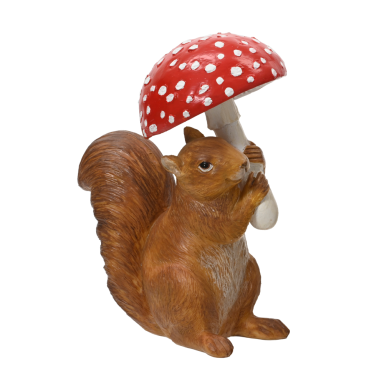 Decoris kerstfiguur - Eekhoorn met paddenstoel