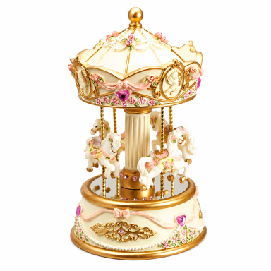 Muziekdoos - Carrousel met paarden